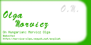 olga morvicz business card